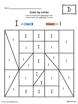 The Uppercase Letter I Color-by-Letter Worksheet will help your child identify the letters of the alphabet and discover colors and shapes.