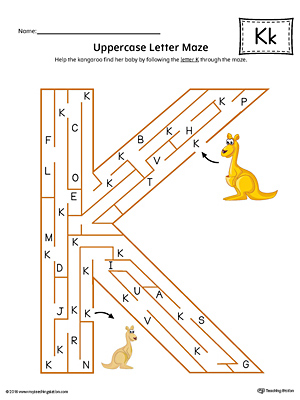 The Uppercase Letter K Maze in Color is an excellent worksheet for your preschooler or kindergartener to practice identifying the letters of the alphabet.