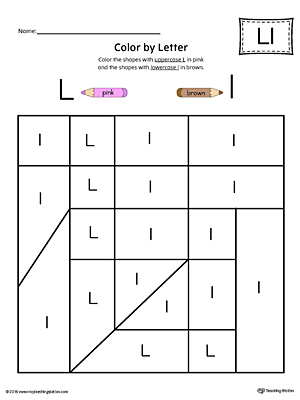 Uppercase Letter L Color-by-Letter Worksheet