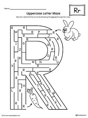 The Uppercase Letter R Maze is an excellent worksheet for your preschooler or kindergartener to practice identifying the letters of the alphabet.
