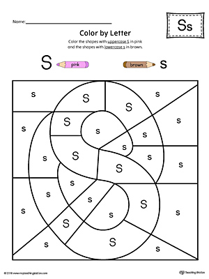 Uppercase Letter S Color-by-Letter Worksheet