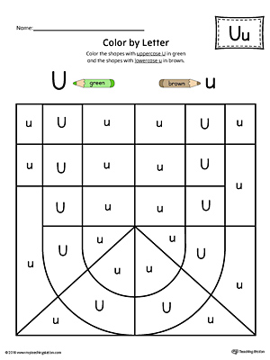 The Uppercase Letter U Color-by-Letter Worksheet will help your child identify the letters of the alphabet and discover colors and shapes.