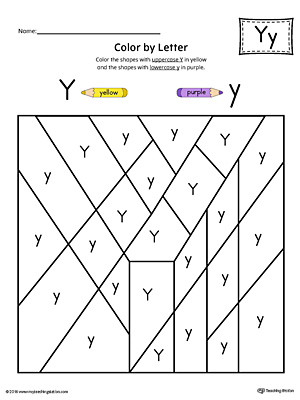Uppercase Letter Y Color-by-Letter Worksheet | MyTeachingStation.com