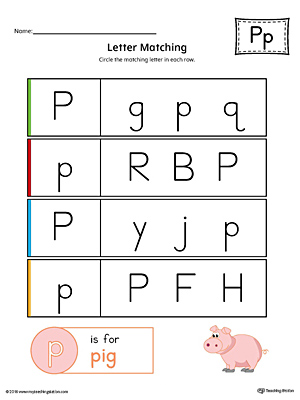 Letter P Which is Different Worksheet (Color ...