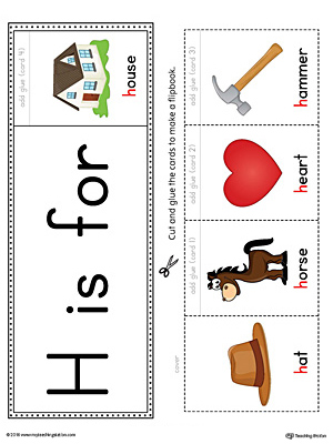 Letter H Beginning Sound Flipbook Printable (Color ...