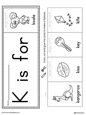 Letter K Beginning Sound Flipbook Printable  MyTeachingStation.com
