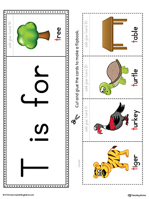 Letter T Beginning Sound Flipbook Printable (Color) | MyTeachingStation.com
