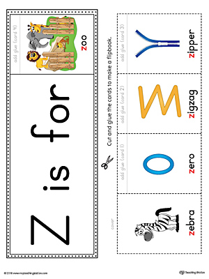 letter z beginning sound flipbook printable color