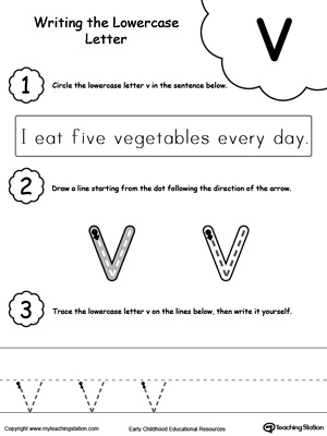 Writing Lowercase Letter V