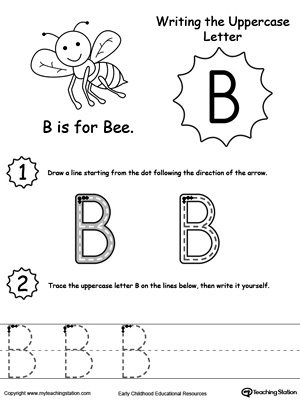 Writing Uppercase Letter B