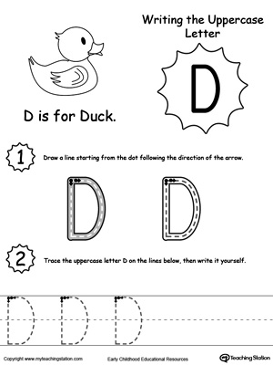 Writing Uppercase Letter D