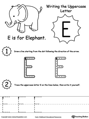 Writing Uppercase Letter E