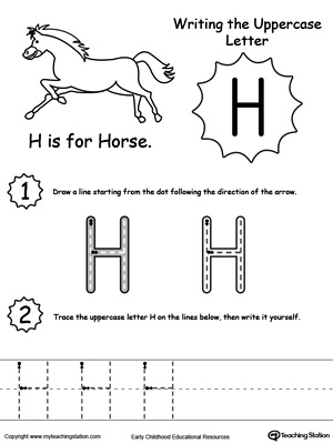 *FREE* Writing Uppercase Letter H | MyTeachingStation.com