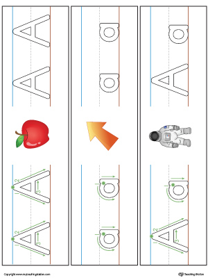 Letter A Formation Writing Mat Printable (Color)