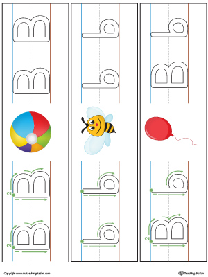 Letter B Formation Writing Mat Printable (Color)