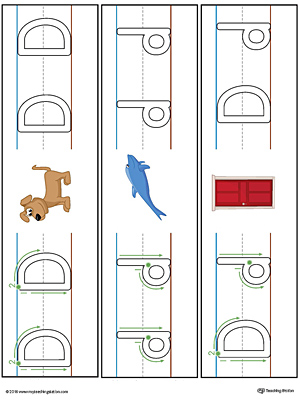 Letter D Formation Writing Mat Printable (Color)