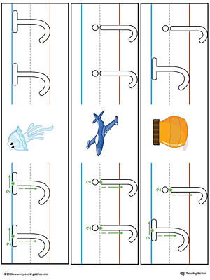 Letter J Formation Writing Mat Printable (Color)