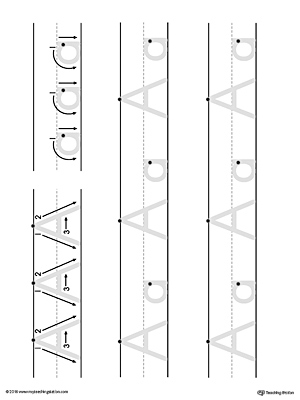 Uppercase and Lowercase Letter A Printable Writing Mat