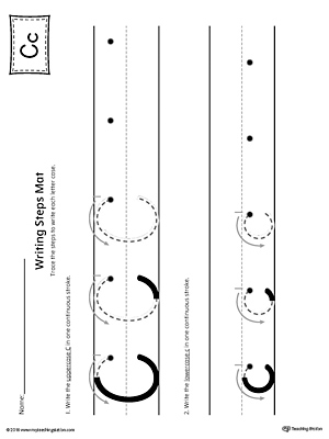 Letter C Writing Steps Mat Printable