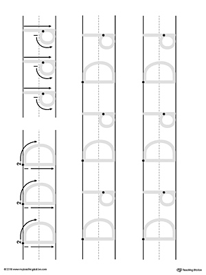 Uppercase and Lowercase Letter D Printable Writing Mat