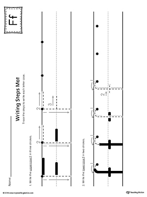 Letter F Writing Steps Mat Printable