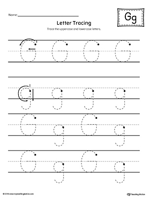 Give your child plenty of writing practice with the Letter G Tracing printable worksheet.