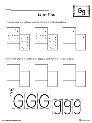 Letter G Tracing and Writing Letter Tiles
