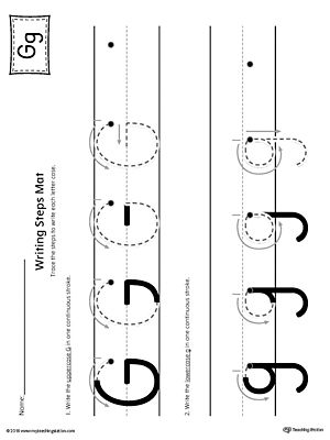 Letter G Writing Steps Mat Printable