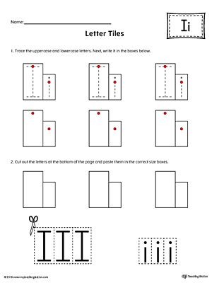 Letter I Tracing and Writing Letter Tiles