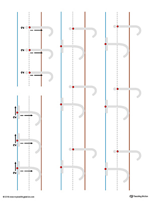 Practice writing the lowercase and uppercase letter J with this printable writing mat.