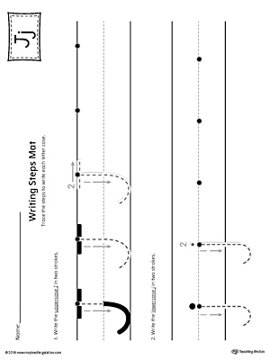 Letter J Writing Steps Mat Printable