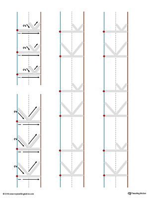 Uppercase and Lowercase Letter K Printable Writing Mat (Color)