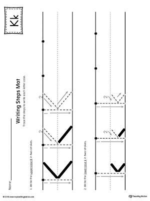 Letter K Writing Steps Mat Printable
