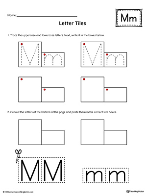 Letter M Tracing and Writing Letter Tiles