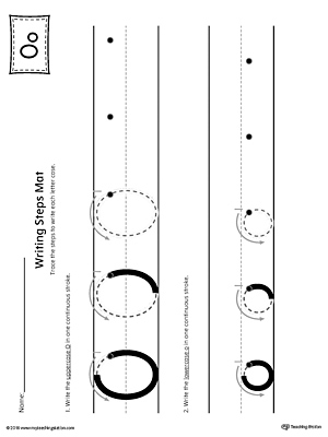 Letter O Writing Steps Mat Printable