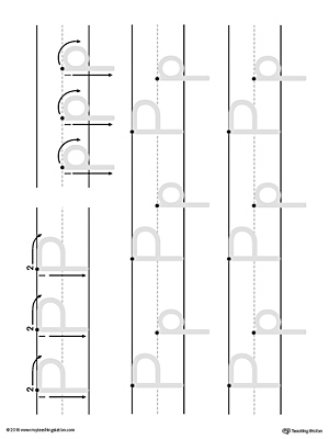 Uppercase and Lowercase Letter P Printable Writing Mat