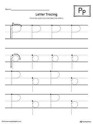 Letter P Tracing Printable Worksheet
