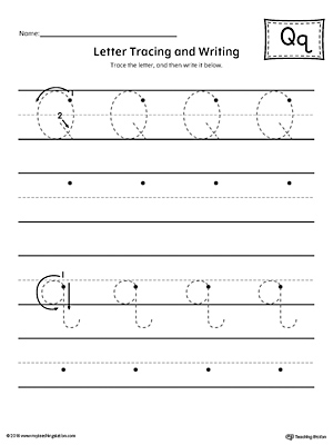 Letter Q Tracing and Writing Printable Worksheet