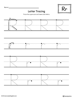 Letter R Tracing Printable Worksheet | MyTeachingStation.com