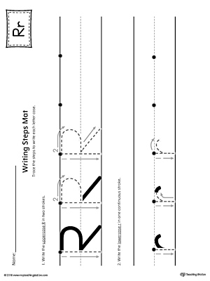 Letter R Writing Steps Mat Printable