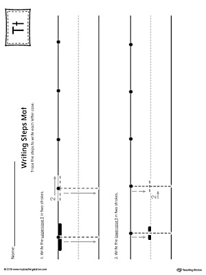 Letter T Writing Steps Mat Printable