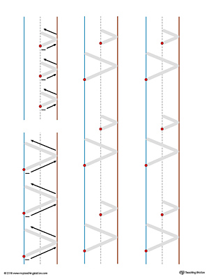 Practice writing the lowercase and uppercase letter V with this printable writing mat.