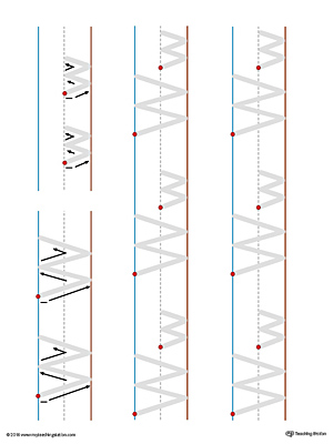 Uppercase and Lowercase Letter W Printable Writing Mat (Color)