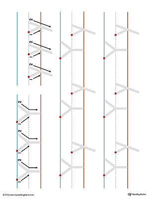 Practice writing the lowercase and uppercase letter Y with this printable writing mat.