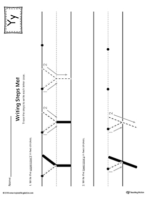 Letter Y Writing Steps Mat Printable