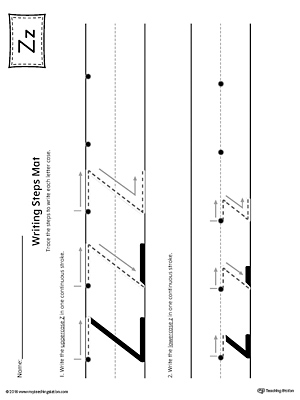 Letter Z Writing Steps Mat Printable