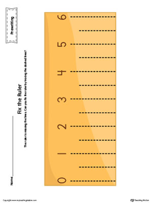 Ruler Line Tracing Prewriting Worksheet in Color