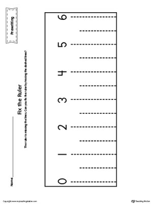 Ruler Line Tracing Prewriting Worksheet