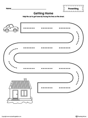 Street Line Tracing Prewriting Worksheet