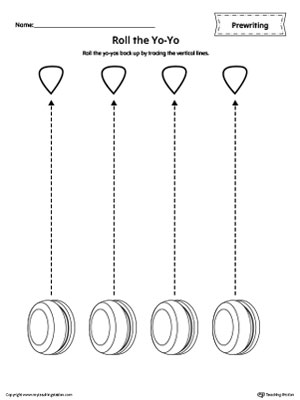 YoYo Line Tracing Prewriting Worksheet